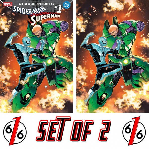 SPIDER-MAN SUPERMAN #1 RB SILVA 616 COMICS Trade Dress & Virgin Variant AB Set LTD 1000
