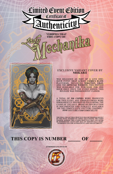 LADY MECHANIKA #1 SHIKARII Exclusive Virgin Variant LTD 380 COA