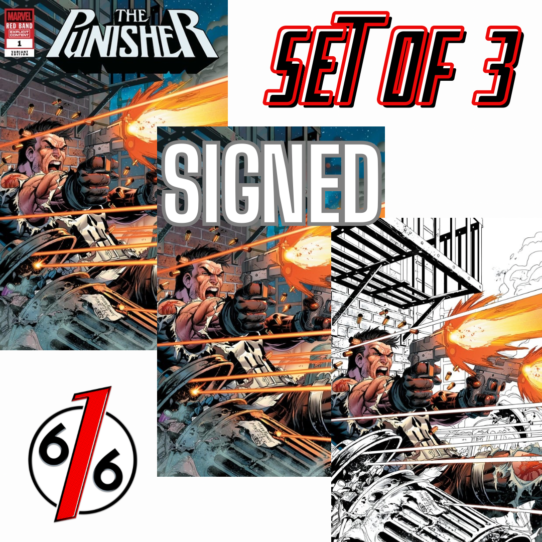 PUNISHER RED BAND #1 TYLER KIRKHAM 616 SIGNED Trade Dress & Virgin Variant Set Of 3