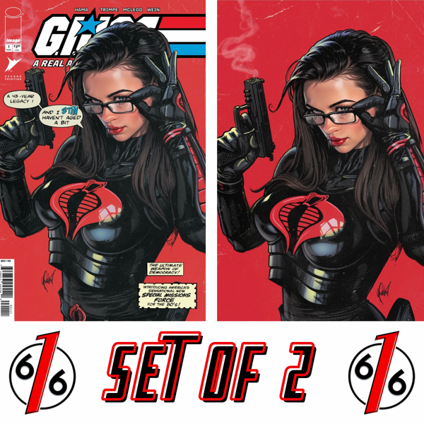 GI JOE REAL AMERICAN HERO #1 REPRINT CEDRIC POULAT 616 Trade Dress & Virgin Variant Set LTD 750