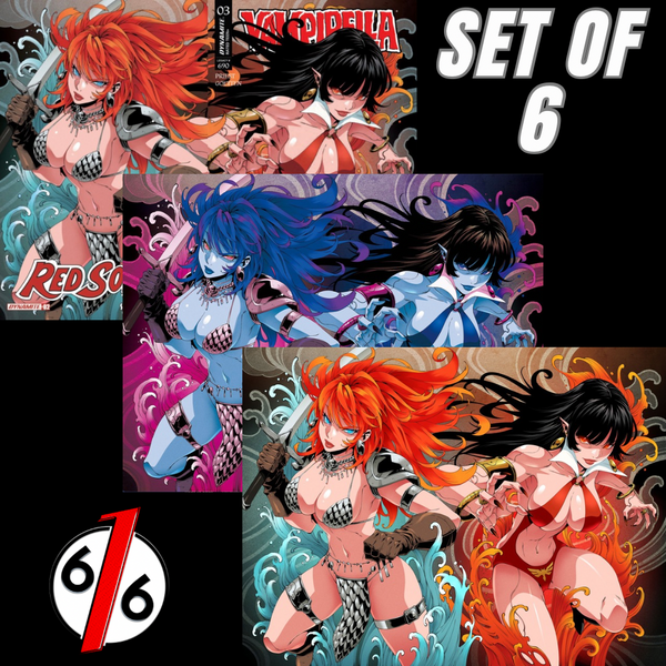 VAMPIRELLA #3 & RED SONJA SHE-DEVIL WITH A SWORD #2 GODTAIL 616 COMICS Variant ABC Set Of 6 LTD 500