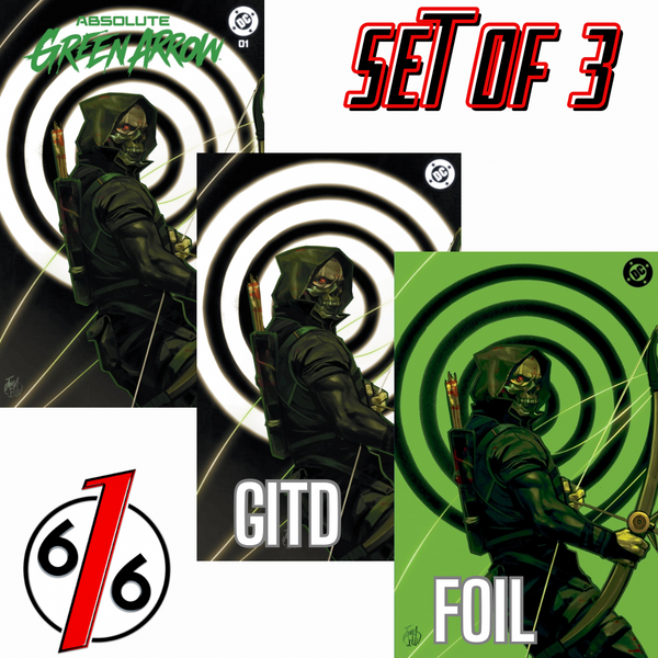 ABSOLUTE GREEN ARROW #1 FRANCESCO TOMASELLI 616 COMICS Trade Dress & Glow In Dark Virgin & FOIL Variant ABC Set LTD 1000