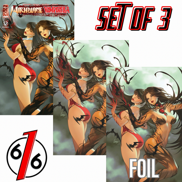 WITCHBLADE VAMPIRELLA 1 LEIRIX LI 616 COMICS Trade Dress & Virgin & FOIL Variant ABC Set LTD 500