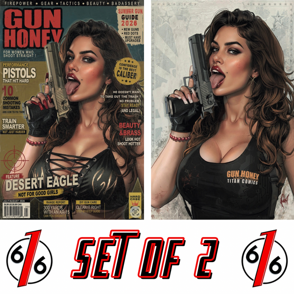 GUN HONEY DOUBLES DOWN #4 CEDRIC POULAT 616 COMICS Variant AB Set LTD 500