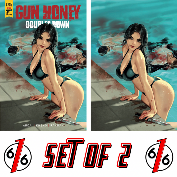GUN HONEY DOUBLES DOWN #4 LEIRIX 616 COMICS Trade Dress & Virgin Variant AB Set LTD 500