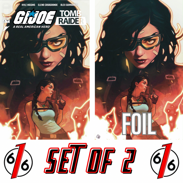 GI JOE TOMB RAIDER #2 FRANCESCO TOMASELLI 616 COMICS Trade Dress & FOIL Virgin Variant AB Set LTD 750