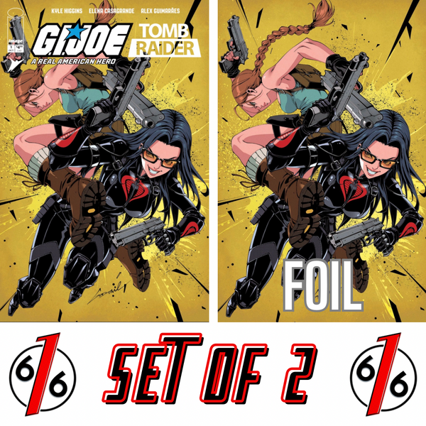 GI JOE TOMB RAIDER #1 GODTAIL 616 COMICS Trade Dress & FOIL Virgin Variant AB Set LTD 750