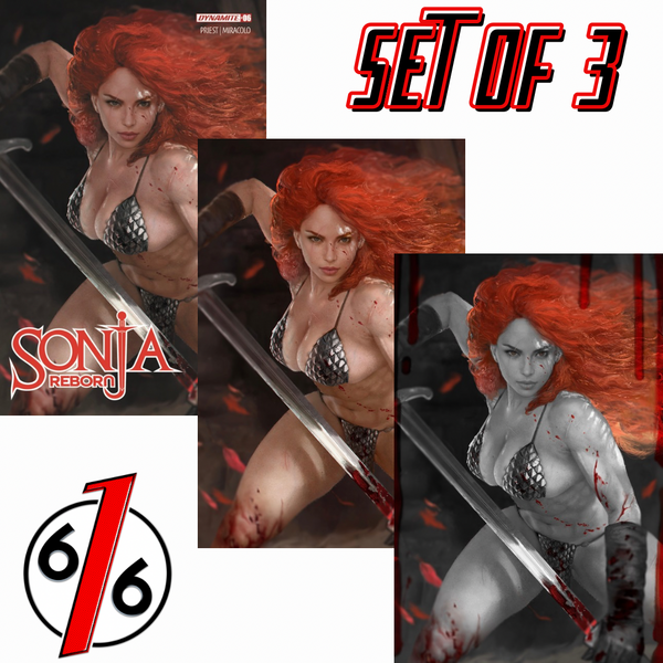 SONJA REBORN #6 SHIKARII 616 COMICS Variant ABC Set LTD 500