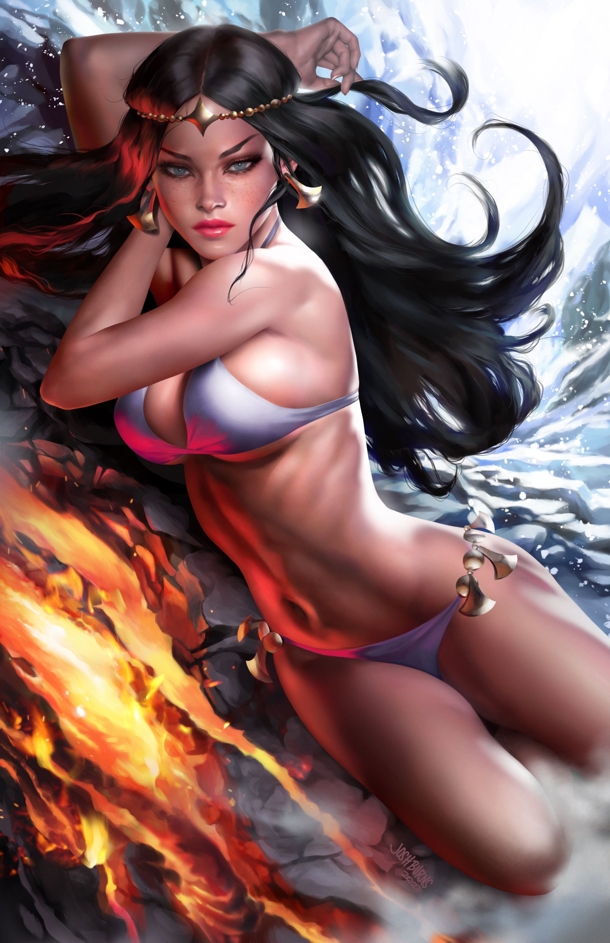 FIRE & ICE #1 JOSH BURNS & CELINA 616 Comics Virgin Variant Set