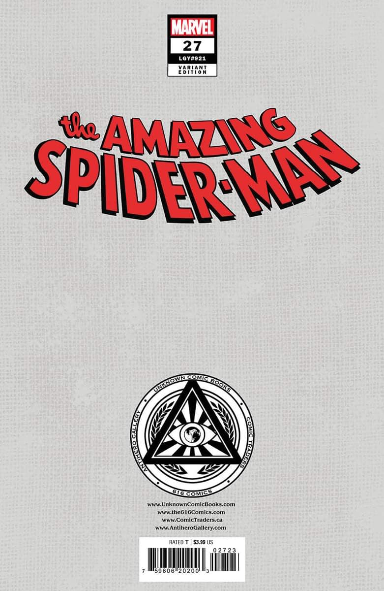 AMAZING SPIDER-MAN #27 NATHAN SZERDY 616 Virgin Variant – The 616