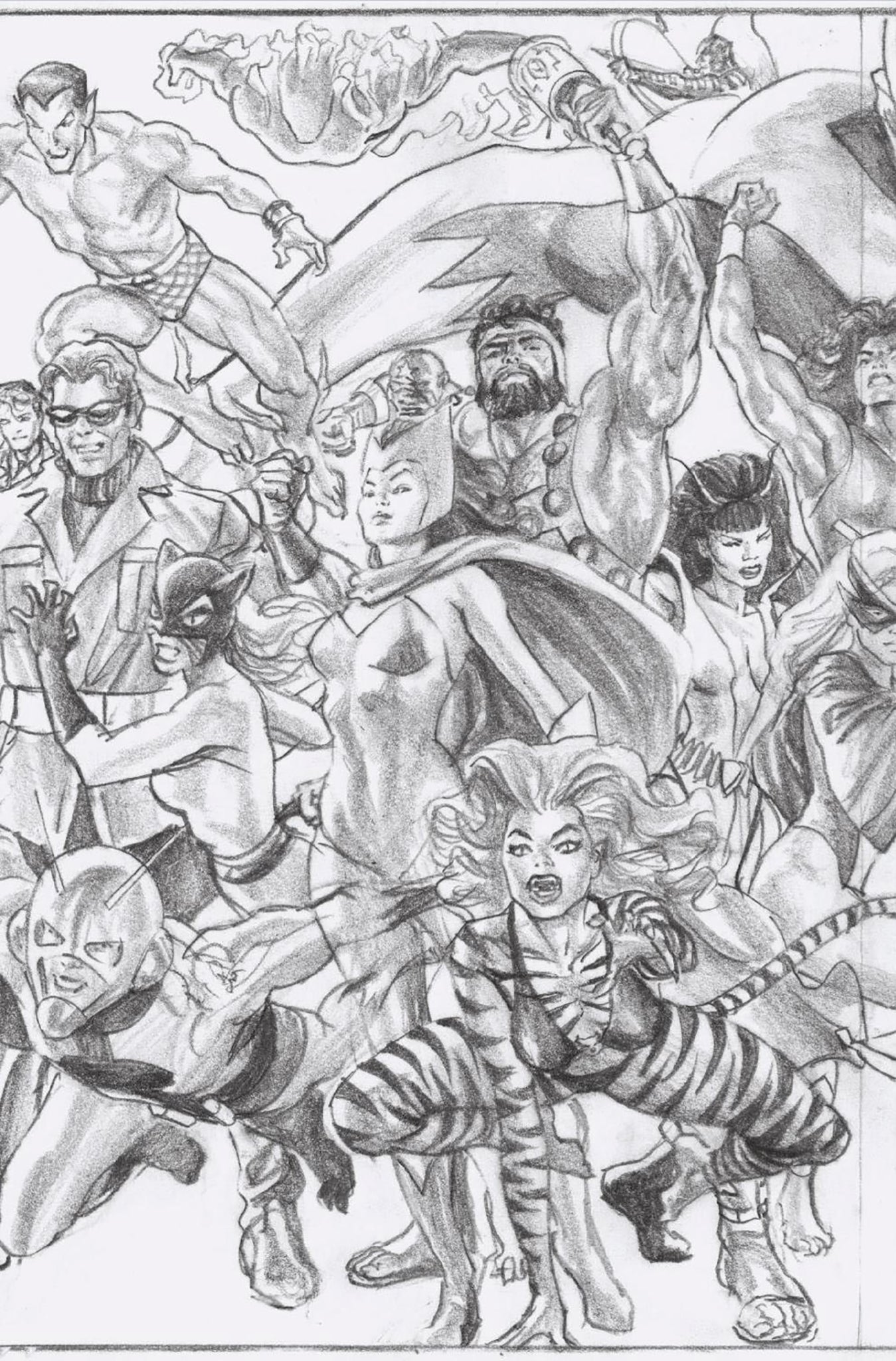 UNCANNY AVENGERS #1 ALEX ROSS 1:100 Connecting Avengers Virgin Sketch Ratio Variant Part A