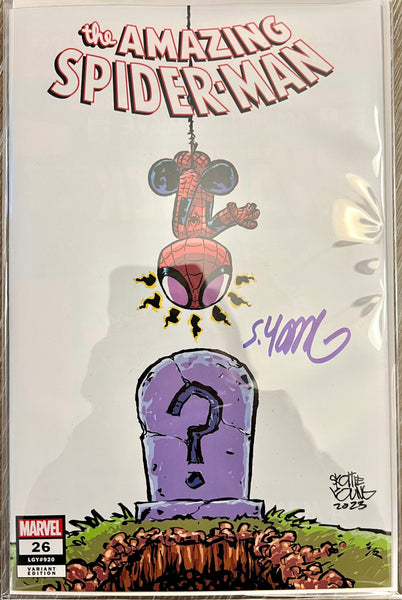 AMAZING SPIDER-MAN #26 SKOTTIE YOUNG SIGNED Variant With COA