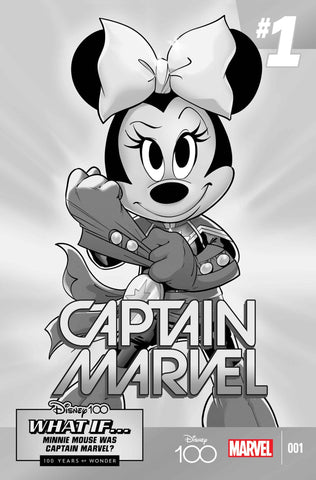 AMAZING SPIDER-MAN #29 DISNEY100 Captain Marvel 1:100 B&W Ratio Variant