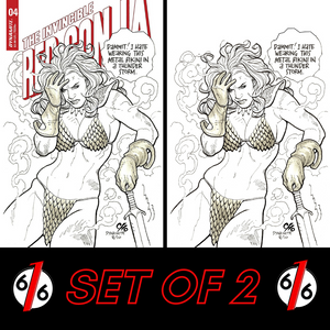 🚨🔥🗡 INVINCIBLE RED SONJA #4 SET FRANK CHO Cover D & 1:21 Virgin Ratio Variant