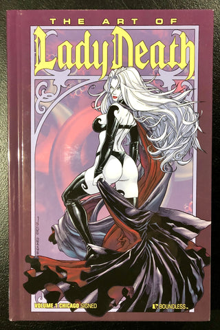 🔥☠️🖊 THE ART OF LADY DEATH VOLUME 1 Signed Wizard World Chicago LTD 350 HC