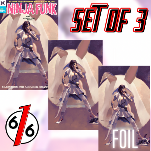 NINJA FUNK #1 MARCO TURINI 616 Variant Set Trade Dress & Virgin & Foil VAMPIRELLA