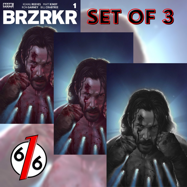 BRZRKR #1 RAHZZAH 616 Exclusive Cover A Bullet-Hole Variant SET OF 3 LTD 200 COA