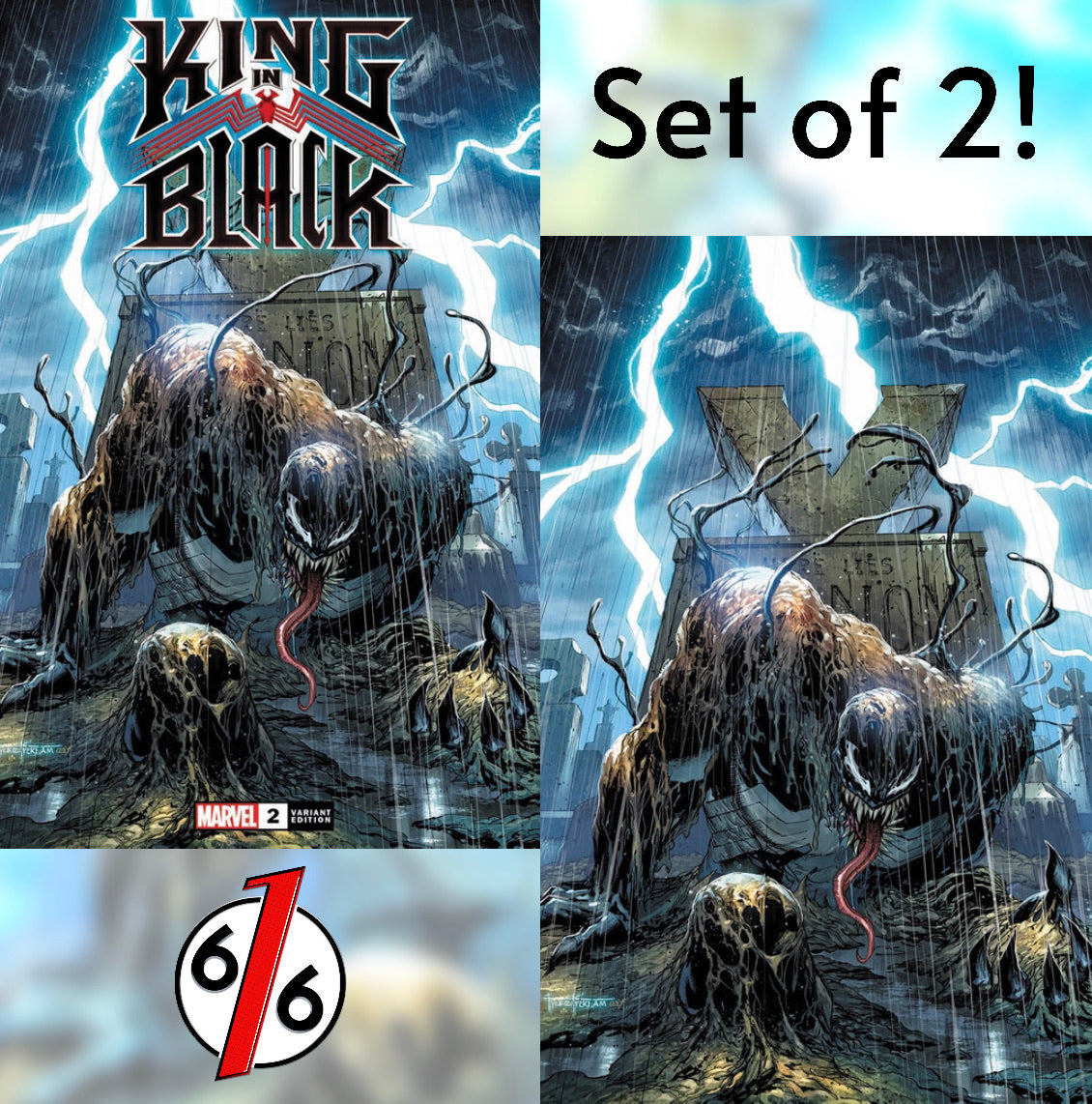 🚨🕸🔥 KING IN BLACK #2 TYLER KIRKHAM EXCLUSIVE VARIANT Set of 2 NM Gemini