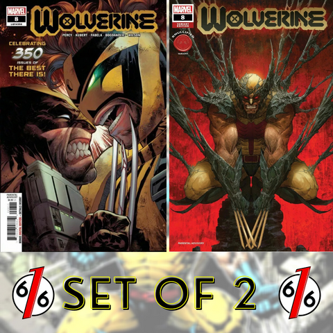 💥 WOLVERINE #8 SET OF 2 Main Kubert Cover & Rapoza Knullified Variant NM