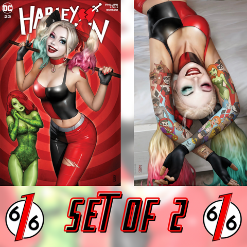 HARLEY QUINN 23 NATHAN SZERDY 616 Trade Dress & Virgin Tattoo Variant POISON IVY