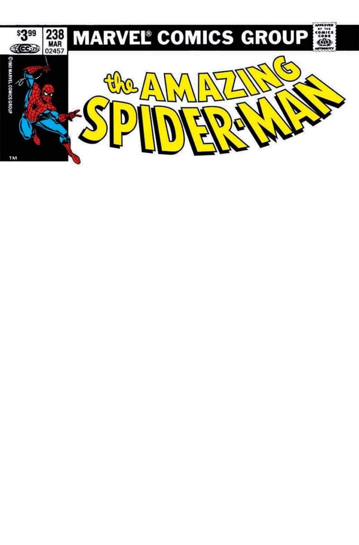 AMAZING SPIDER-MAN #238 FACSIMILE Unknown / 616 Exclusive Blank Variant