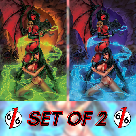 VAMPIRELLA VS PURGATORI #1 CHATZOUDIS Virgin Variant Set Of 2 LTD 250 COA