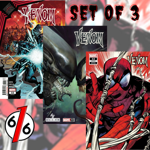 🚨🔥🕸 VENOM #32 SET OF 3 Main Cvr & Stegman & Brown Alien Variant King In Black