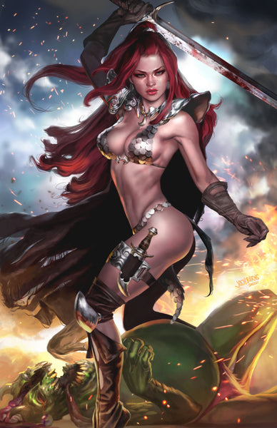 INVINCIBLE RED SONJA #7 JOSH BURNS 616 Virgin Art Adams Homage Variant LTD 500 COA