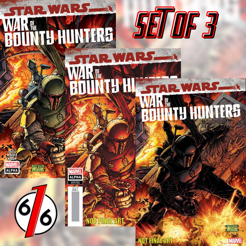 🚨 STAR WARS WAR OF THE BOUNTY HUNTERS ALPHA #1 Set Of 3 Main & Crimson & 1:50