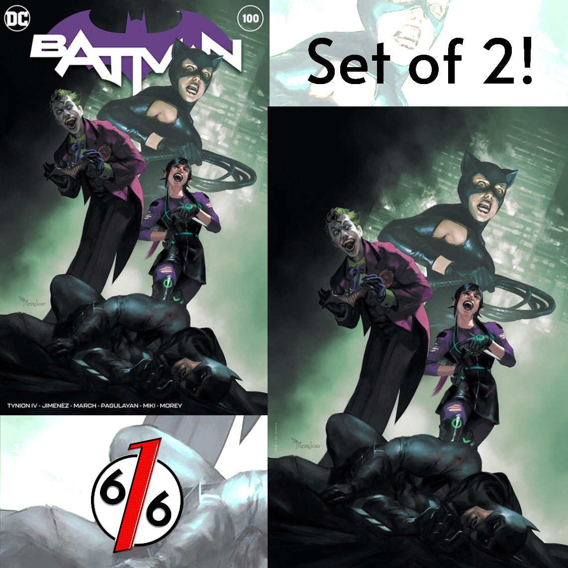 BATMAN #100 MIGUEL MERCADO SET OF 2 Exclusive Variants Ghost-Maker Joker War