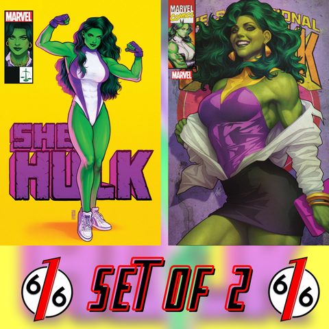 SHE-HULK #1 SET JEN BARTEL Main Cover & ARTGERM LAU Variant