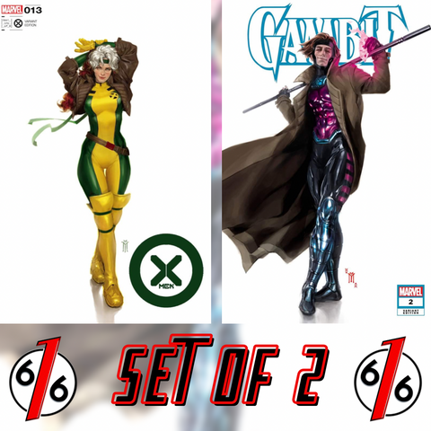 ROGUE & GAMBIT MIGUEL MERCADO Trade Dress Variant Set X-Men 13 & Gambit 2