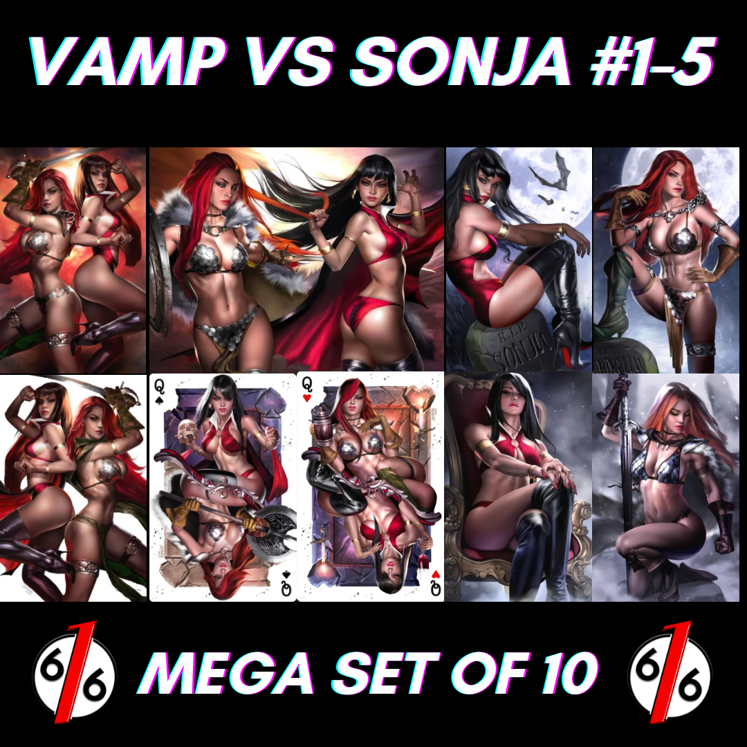 VAMPIRELLA VS RED SONJA #1-5 JOSH BURNS 616 Comics Virgin Variant Set Of 10