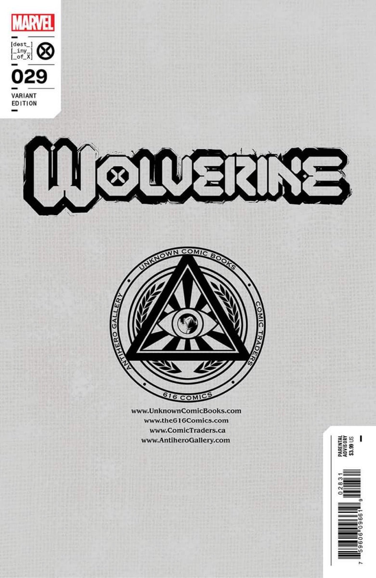 WOLVERINE #29 BEN HARVEY Unknown 616 Trade Dress Variant Savage
