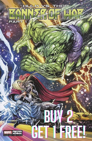 BUY 2 GET 1 FREE - HULK VS THOR BANNER OF WAR ALPHA #1 KIRKHAM Unknown 616 Trade Dress Variant - 3 Copies