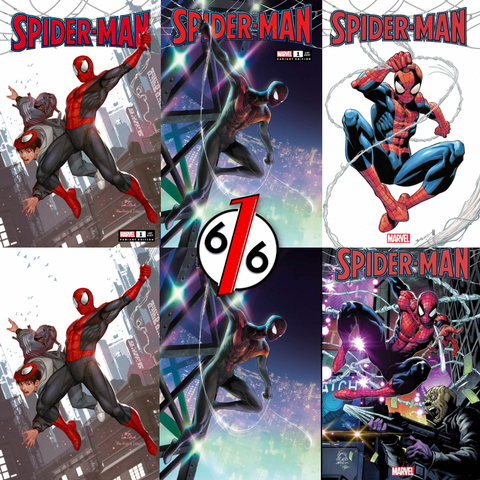 SPIDER-MAN #1 Set Of 6 INHYUK LEE & R1C0 & STEGMAN 1:25 Ratio Variant & Main