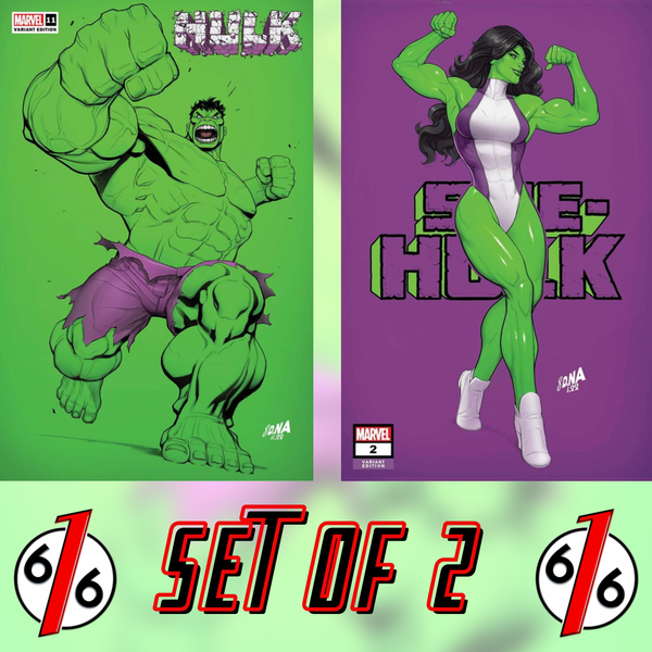 HULK #11 & SHE-HULK #2 DAVID NAKAYAMA Color Bleed Variant Set 