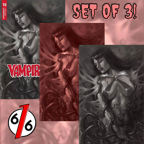 🚨🦇🔥 VAMPIRELLA #16 SET OF 3 PARRILLO 1:10 B&W + 1:21 Tint Virgin + 1:50 B&W