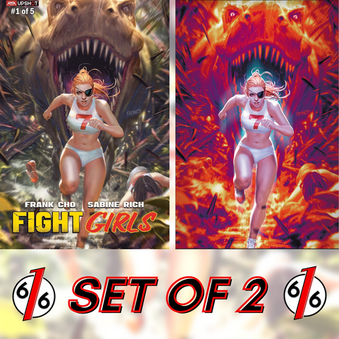 FIGHT GIRLS #1 DERRICK CHEW Trade & Virgin Variant Set LTD 250 COA Frank Cho