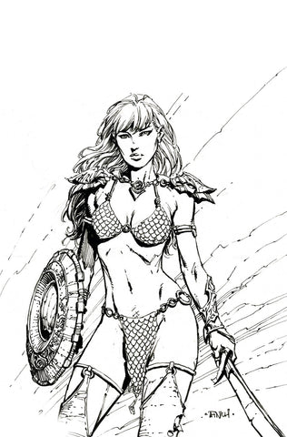 UNBREAKABLE RED SONJA #1 DAVID FINCH 1:30 B&W Virgin Ratio Variant