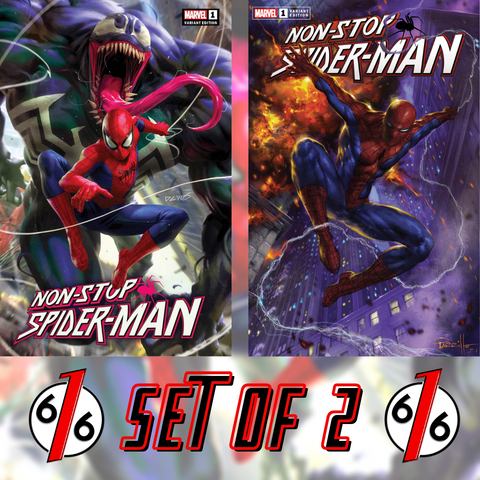 NON-STOP SPIDER-MAN #1 PARRILLO & CHEW Trade Dress Variant SET OF 2 616 Exclusives LTD 300