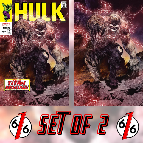 HULK #6 MARCO TURINI Variant Set Trade Dress & Virgin #105 Homage