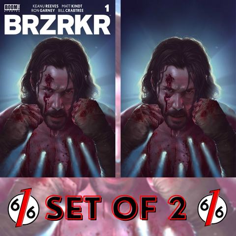 BRZRKR #1 RAHZZAH 616 Exclusive Cover A Bullet-Hole Variant SET OF 2 LTD 500 COA