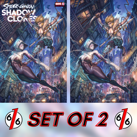 SPIDER-GWEN: SHADOW CLONES #3 ALAN QUAH Trade Dress & Virgin Variant Set