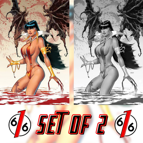 🚨🔥🦇 VAMPIRELLA #19 RB WHITE 1:15 B&W Virgin & 1:25 Color Virgin Variant Set