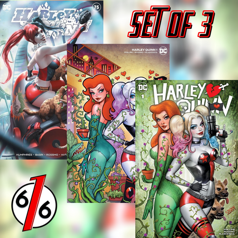 HARLEY QUINN #1 & #75 SZERDY & KUNKKA LIM SET OF 3 LTD 1500