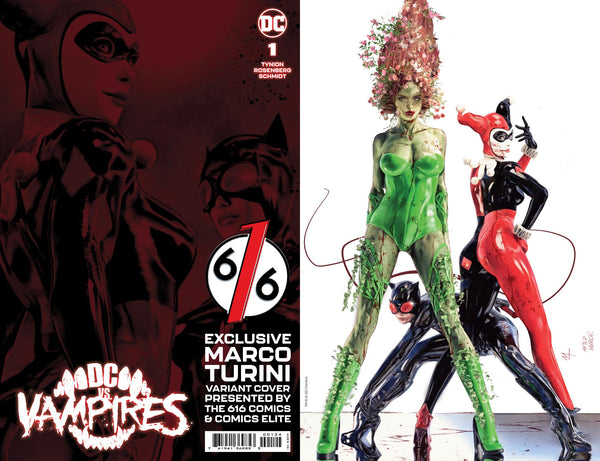 DC VS VAMPIRES #1 TURINI 616 Variant Set Trade Dress & Minimal & Virgin LTD 1000 Gotham City Sirens #1 Homage