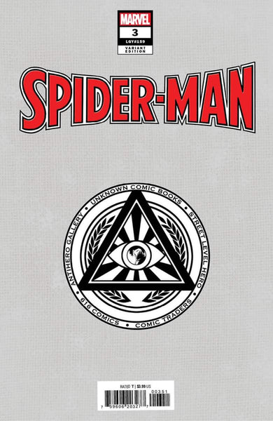 SPIDER-MAN #3 GABRIELE DELL’OTTO Unknown 616 Comics Trade Dress Variant