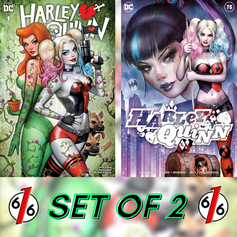 HARLEY QUINN #1 & #75 SZERDY SET OF 2 Trade Dress LTD 3000