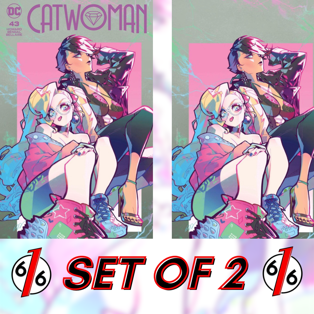 CATWOMAN #43 ROSE BESCH Trade Dress & Virgin Variant Set Harley Quinn